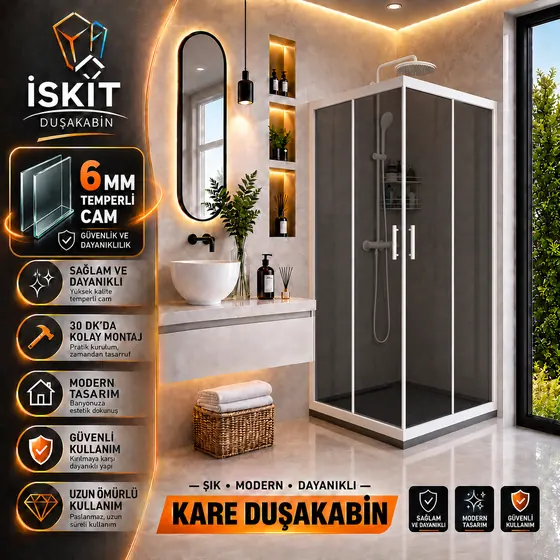 KARE ( Füme Cam) ( Beyaz ) Profil Modellerimiz